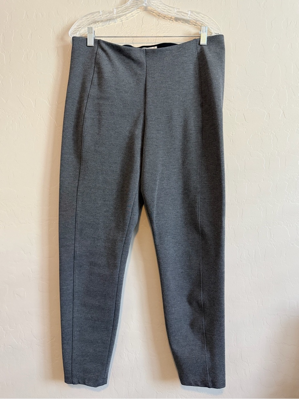 Woman Gray Ponte Knit Pull-On Pants